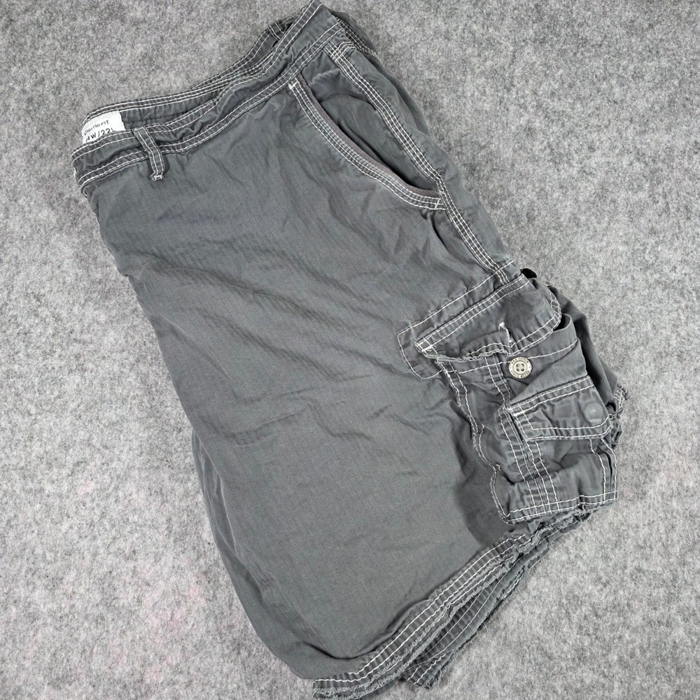 BKE Buckle Roman Cargo Shorts Athletic Fit Grey Iron Gate Utility y2k Mens sz 44